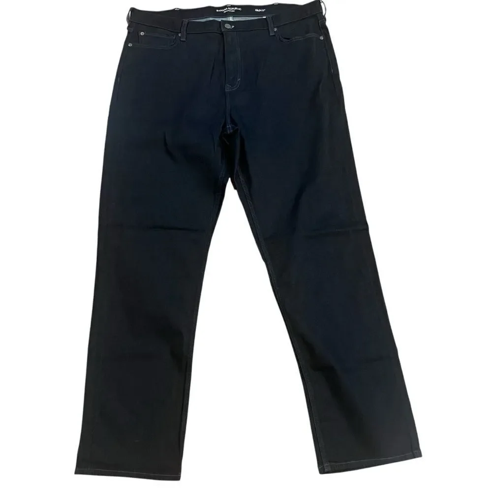 NWOT Banana Republic Men's traveler jeans taper fit size 42x34 dark wash - Picture 2 of 12